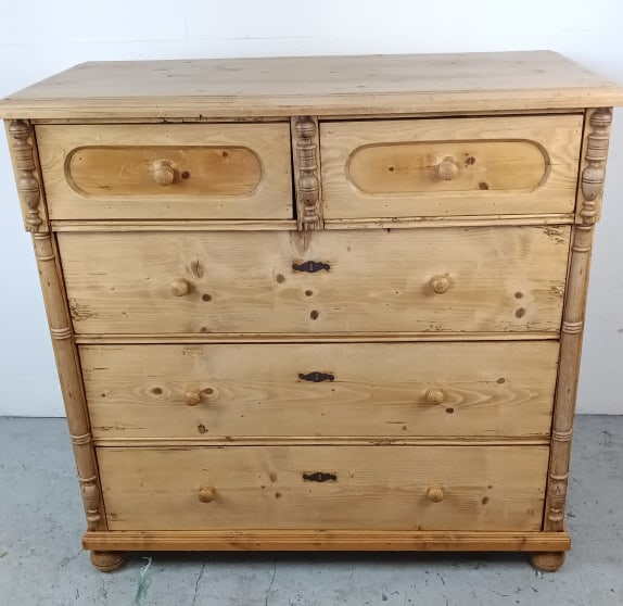 19th C. Pine 5-Drawer Chest (1 of 5)