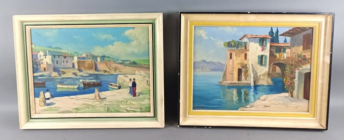 Two Signed Chandos Mediterranean Scenes O/B