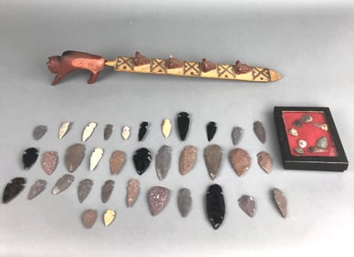 Pipestone Peace Pipe Buffalo Design & Arrowheads