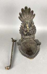 18/19th C. Nepalese Bronze Hindu Sukunda Oil Lamp