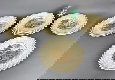 Set of 12 Royal Cauldon Dinner Plates