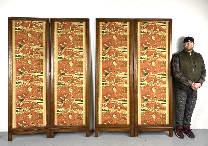 Pair of Double Sided Asian Style 2 Panel Screens (1 of 6)