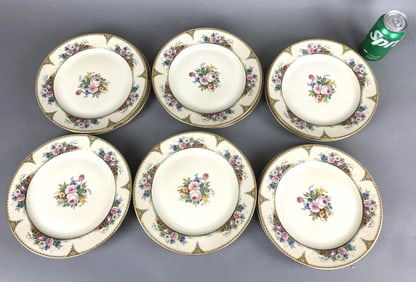 12 Plate Set by Diana China Co. 'Valeria' Pattern