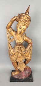 Carved Cambodian Khmer Style Temple Dancer