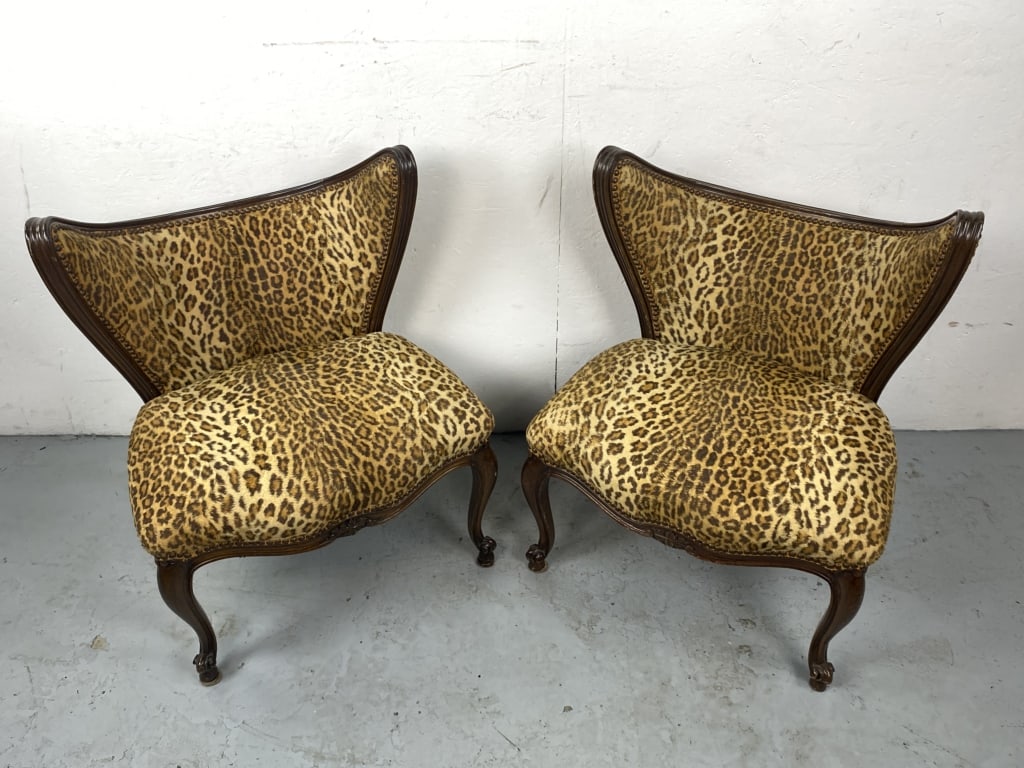 Pair of Louis XVl Style Wingback Side Chairs (1 of 4)