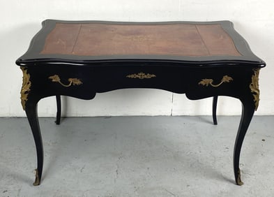 Louis XV Style Black Lacquer Bureau-Plat