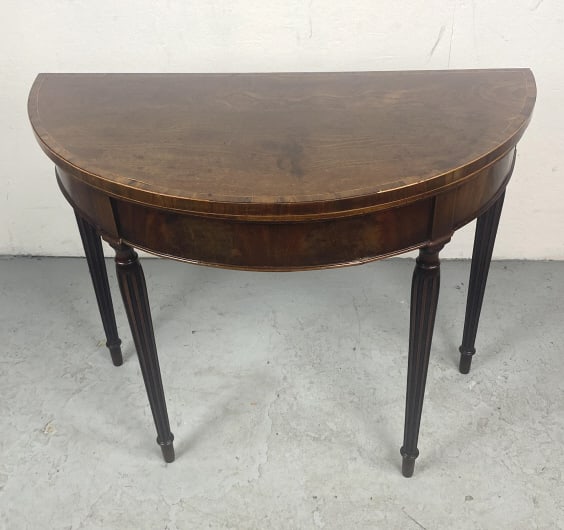 Georgian Mahogany Demilune Card Table (1 of 5)