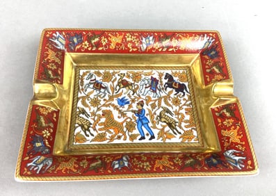 Hermes Chasse en Inde Red Porcelain Ashtray