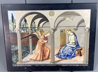 'Annunciation' Pietra Dura Plaque