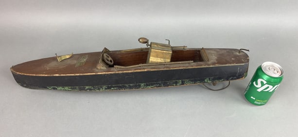 -Early 20th C. Jacrim Seaworthy Wind Up Boat