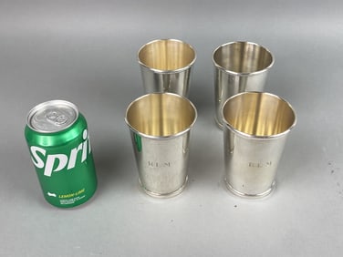 Set of 4 Tiffany Sterling Silver Mint Julep Cups