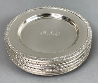 8 Cartier Sterling Silver Bread Plates