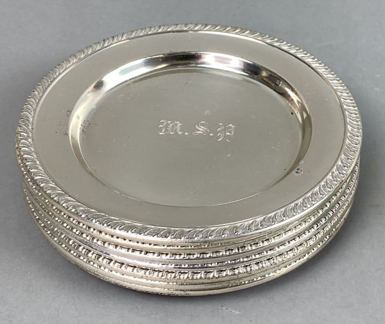 8 Cartier Sterling Silver Bread Plates (1 of 4)