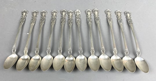 Set of 12 Sterling Silver Ice Tea Spoons