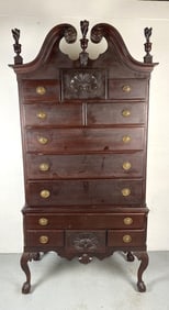 Antique American Hardwood Highboy 2 Pieces
