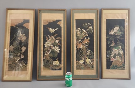 Set of 4 Asian Bird Watercolors