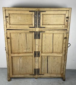 19th C. Pine Four Door Cabinet