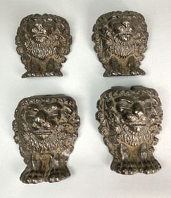Set of Four 19th C. Cast Iron Lion Form Feet