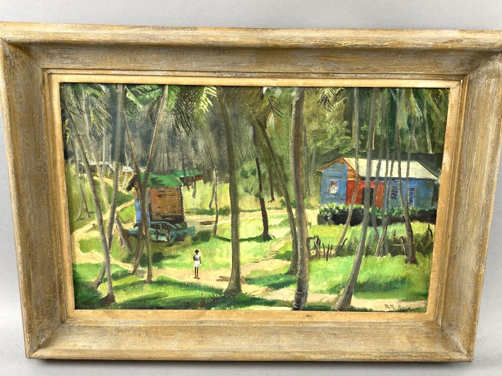 Patty Pease Titled "Boca d Conqredos P. R.": Patty Pease Titled "Boca d Conqredos P. R." Sight: 13 1/2"h x 21 1/2"w Condition: Overall wear to frame.