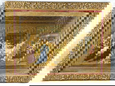 19th C. Print in Giltwood and Gesso Frame