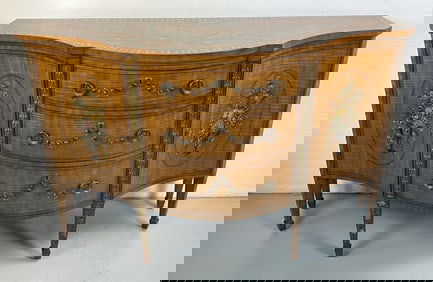 Drexel Heritage Floral Painted Satinwood Sideboard