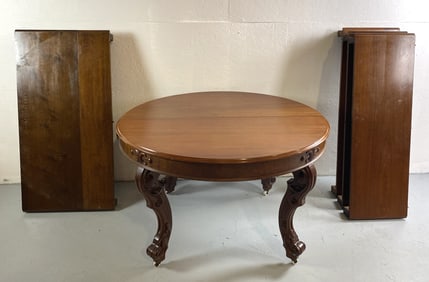 Victorian Mahogany Circular Extended Dining Table