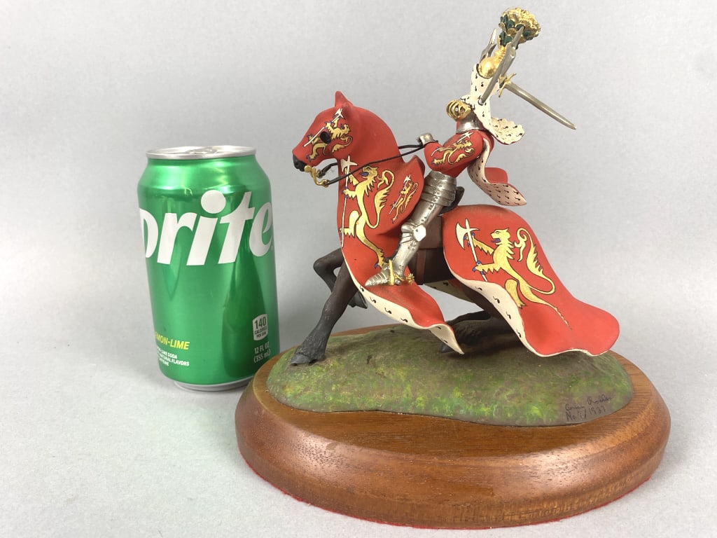 Brian Rodden "King of Norway # 4/50": Brian Rodden King of Norway # 4/50". Hand enameled pewter. 7 1/4"h Condition: Good, and dusty.