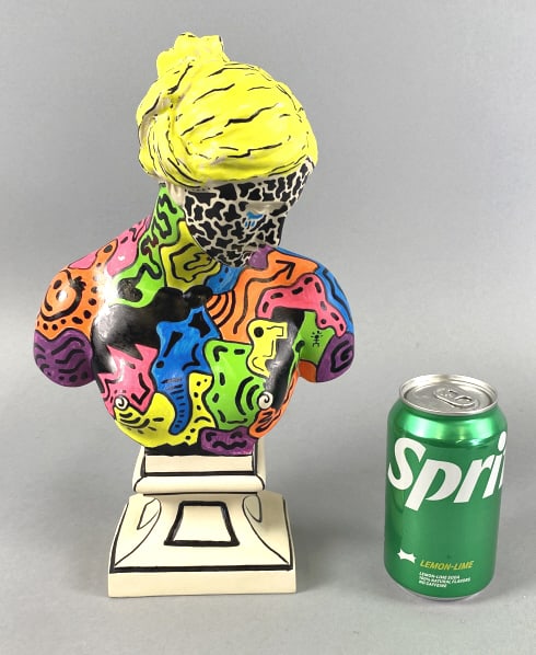 British Museum Repro. Bust of Susanna: British Museum Repro. Bust of Susanna. Pop art hand painted resin. 16"h x 8"w x 3"d Condition: Good.