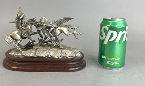 When War Chiefs Meet, Pewter Sculpture by Polland