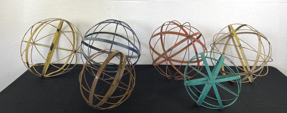 Group of 6 Decorative Painted  Metal Spheres (1 of 4)
