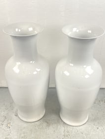 Pair of Asian White Porcelain Vases