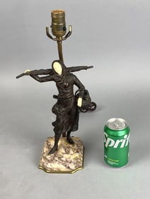 Georges Omerth French Bronze of a Woman Lamp
