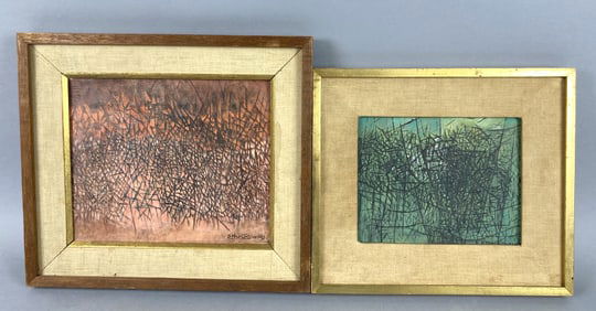 2 Ethel Edwards "Small Jungle" Paintings