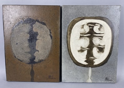 2 Ethel Edwards Abstract Paintings