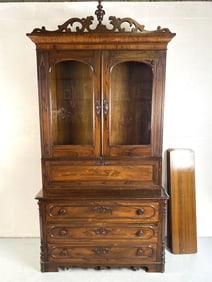 19th C. Rosewood Secretarial Bookcase