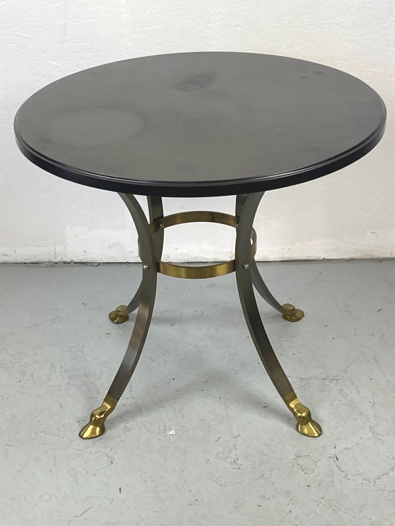 Contemporary Circular Steel Brass & Marble Table (1 of 3)