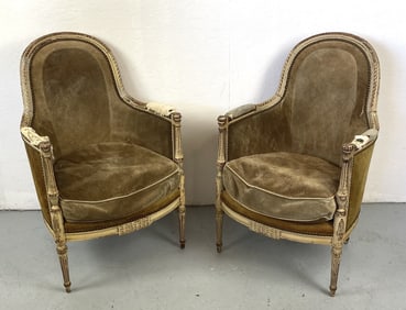Pair of Antique Louis XVI Style Bergere