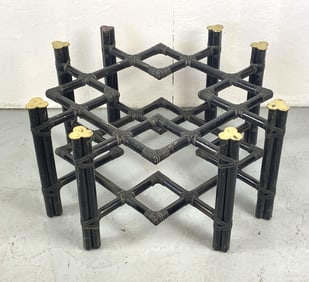 McGuire Black Lacquer & Bamboo Low Table