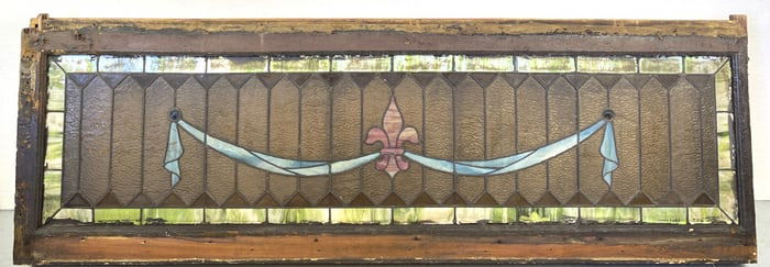 Antique Stained Glass Window w/ Light Box