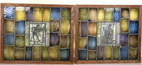 Pair of Stained Glass Windows w/ Figural Detail