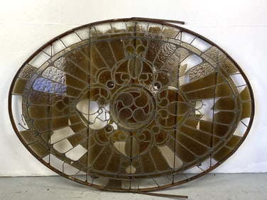 Oval Stained Glass Window