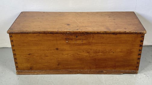19th C. Pine Dovetailed Trunk
