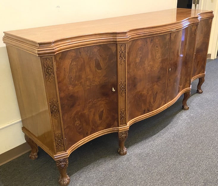 Early 20th C. Buffet: Early 20th C. Buffet 43"h x 92"w x 27"d Condition: Scratches, scuffs, and some cracks to veneer