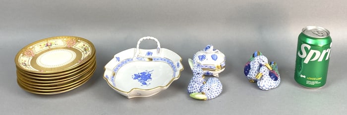 Grouping of Herend Porcelain w/ Minton Saucers