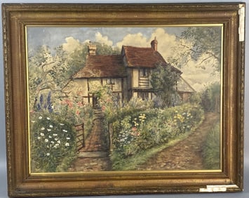 English Garden Cottage Scene