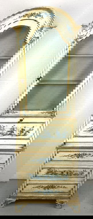 Florentine Style Decorated Slant Front Bookcase (1 of 4)