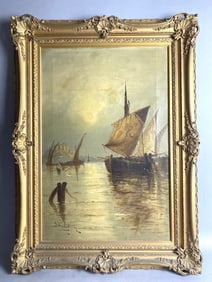 J. Harding 'Sail Boats in Harbor'