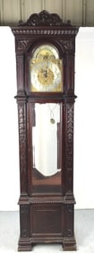 Highly Carved Mahogany Tall Case Clock