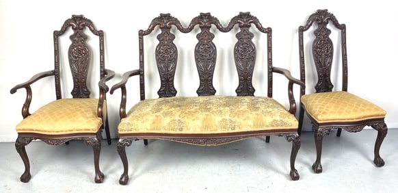 3 Piece Portuguese Chippendale Style Parlor Set
