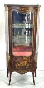 Louis XV Style Inlaid Vtrine Cabinet